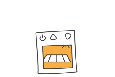 ilustración animada de un horno