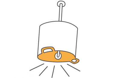 ilustración animada de una lampara con forma de olla