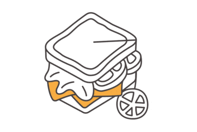 ilustración animada de un sandwich